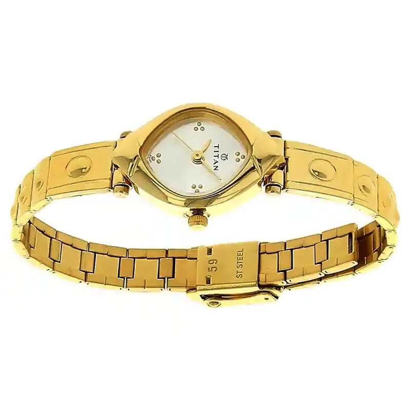 Titan Silver Dial Gold-tone Band Ladies Watch-  2417YM01